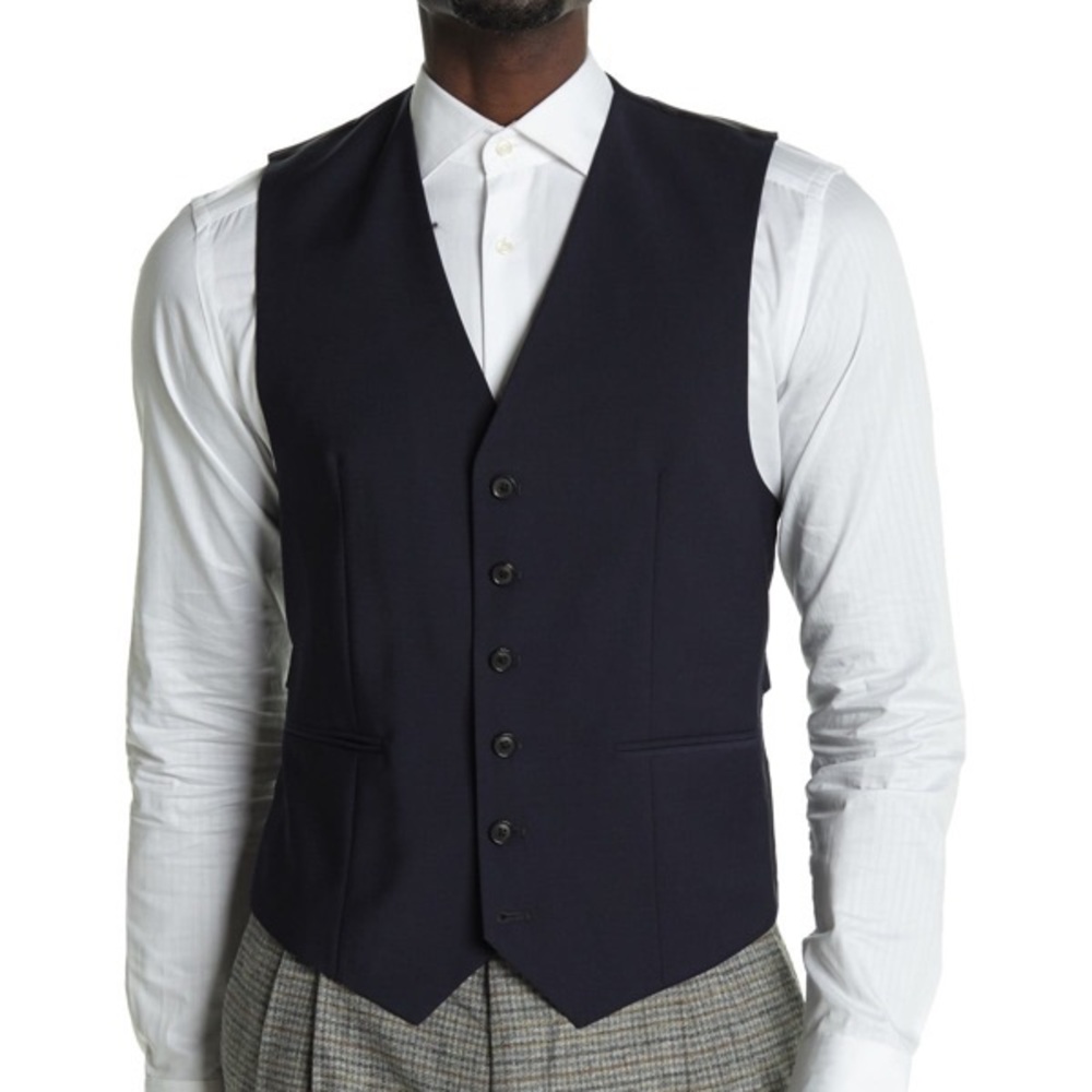 REISS Wander Mixer Waistcoat Vest In Navy blue size S/M